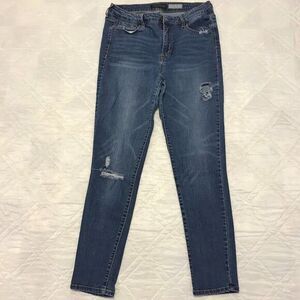 Aeropostale‎ High Wasted Ankle Jegging distressed blue jeans size 12